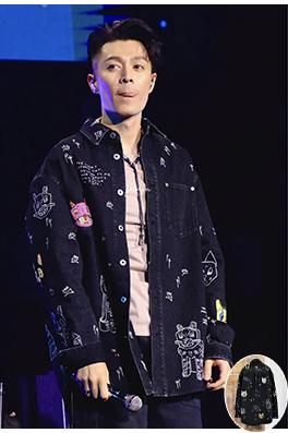 ロエベブランドスーパーコピー Louis wain 猫の刺繍りデニムシャツジャケットツ