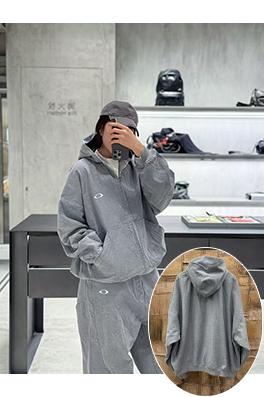 バレンシアガコピー 刺繍りフード付きジップアップジャケット