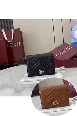 グッチ クラシックなキルティングラムスキンウォレット