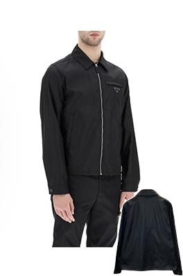 プラダブランドコピー メタルトライアングルロゴ入りラペルジャケット