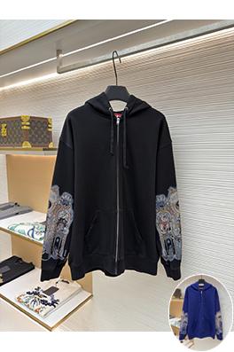 シュプリームスーパーコピー 袖に目のプリント入りコラボレーションデザインのフード付きジップアップスウェットシャツ