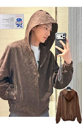 ルイヴィトン 全面プリントのフード付きジャケット