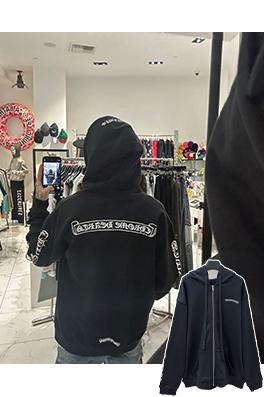 クロムハーツブランドスーパーコピー クラシックなスクロールプリントのジップアップスウェットシャツ