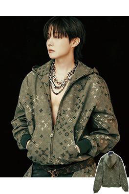 ルイヴィトン キャンバス地のフード付きベルトジャケット