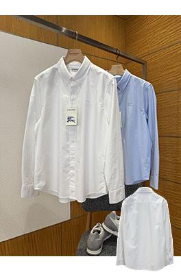 バーバリー 騎士の刺繍り長袖襟付きシャツ