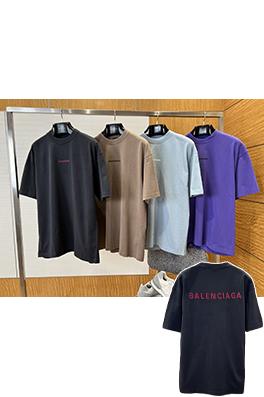 バレンシアガコピー BALENCIAGA カラーブロック刺繍りクルーネック半袖Tシャツ