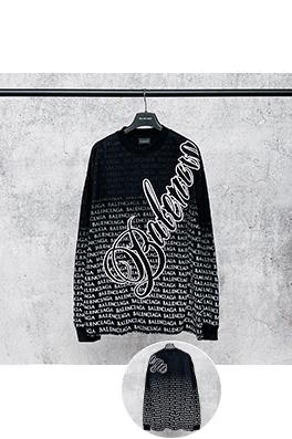 バレンシアガ BALENCIAGA グラデーション文字の総柄プリント長袖シャツ