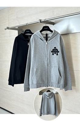 クロムハーツ クロス柄フリースジップアップスウェットジャケット