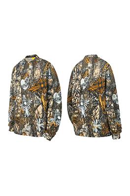 クロムハーツ x ナイキ x ドレイクノクタスーパーコピー 全体に馬蹄形のサンスクリット文字がプリントされた長袖シャツ