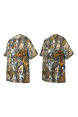 クロムハーツ x ナイキ x ドレイクノクタ 全体に馬蹄形のサンスクリット文字がプリントされた半袖Tシャツ