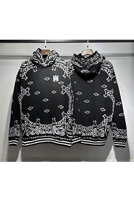 アミリ 360g 純綿テリークロス ペイズリー柄フード付きスウェットシャツ