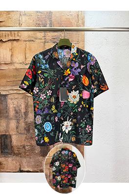 グッチ 花柄の半袖シャツ