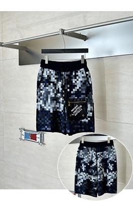ルイヴィトン ピクセルチェッカーボードジャカードニットレザー刺繍ドローストリングショーツ