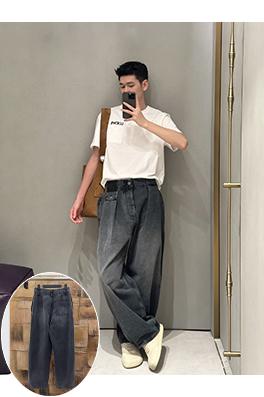 ロエベスーパーコピー レザーラベルウォッシュドジーンズ