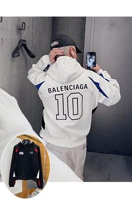バレンシアガ BALENCIAGA NBA コラボレーションカラーブロックデザインのフード付きジップアップスウェットジャケット