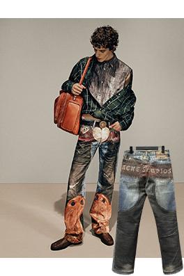 アクネストゥディオズスーパーコピー 3Dハートプリントジーンズ