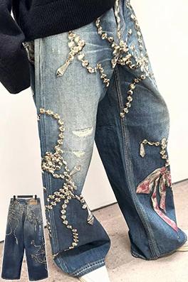 アクネストゥディオズ 3D プリントリボンジーンズ