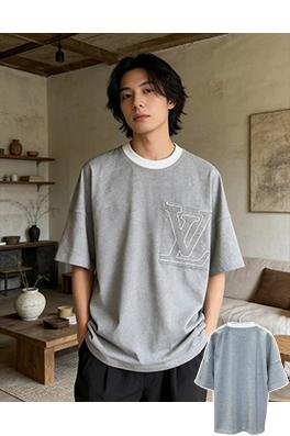 ルイヴィトン LV ポケットエンブレム付き半袖Tシャツ