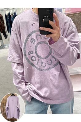 アクネストゥディオズ Acne Studios フェイクツーピースの破れた長袖シャツ