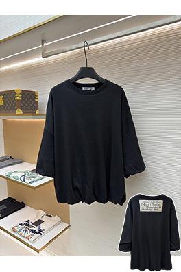 アクネストゥディオズコピー レディースプリーツの花のつぼみのシルエットシンプルなレタープリントドロップショルダーの七分袖シャツ