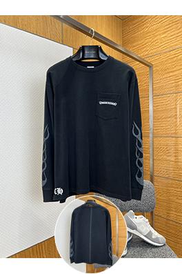 クロムハーツ 炎のサンスクリットプリント長袖シャツ