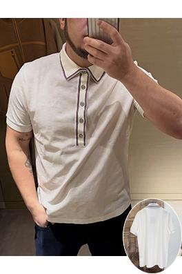 ルイヴィトン 刺繍ロゴ入りチェッカーボードの半袖ポロシャツ