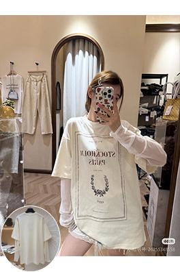 アクネストゥディオズスーパーコピー Acne Studios 1996 レースのディテールとレターパターンがあしらわれた、ツーピース長袖シャツ