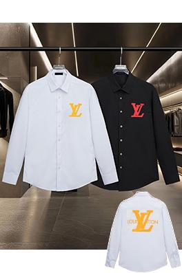 ルイヴィトンコピー LV ひび割れたエンボスのモノグラム厚ロゴ長袖シャツ