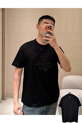 ルイヴィトンコピー 刺繍ジャカード半袖Tシャツ