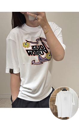 ルイヴィトン フロッキープリント半袖Tシャツ