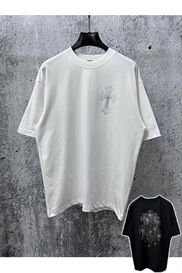 クロムハーツスーパーコピー ラインストーン付きクルーネック半袖Tシャツ