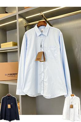 バーバリーブランドコピー オリジナルロゴ装飾をしたコットン長袖シャツ