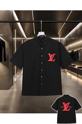 ルイヴィトン ひび割れのエンボスモノグラムロゴ入り半袖シャツ