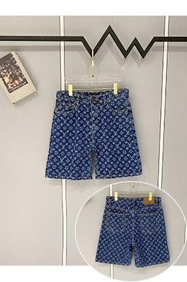 ルイヴィトン ダークカラーのモノグラムジャカードデニムショートパンツ