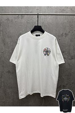 クロムハーツ アメリカンスタイルのアップリケ刺繍りカップル半袖Tシャツ