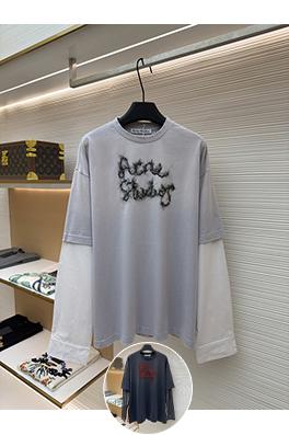 アクネストゥディオズ Acne Studios レトロスタイルのレイヤード風ツーピースロゴ入り長袖シャツ