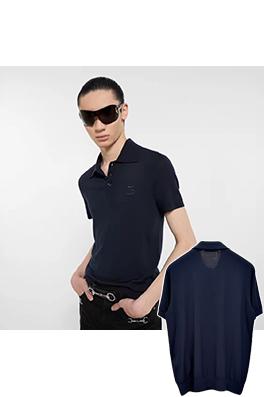 グッチ ダブルG刺繍りニット半袖ポロシャツ