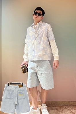 ルイヴィトン 刺繍りデニムショートパンツ