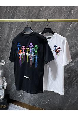 クロムハーツ カラフルなサンスクリット語のクロスタッセル刺繍入り半袖Tシャツ