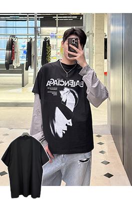 バレンシアガブランドスーパーコピー Balenciaga キャラクターアートプリント半袖Tシャツ