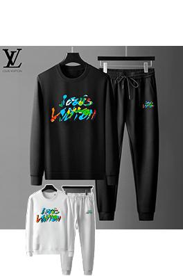 ルイヴィトン LOUIS VUITTON 最新の人気のトレンドクルーネックのスウェットシャツとパンツのセット