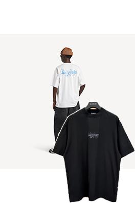 バレンシアガブランドコピー BALENCIAGA ゴシック文字プリントの半袖Tシャツ