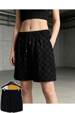 ルイヴィトン チェック柄ジャカード織りのドローストリングショーツ