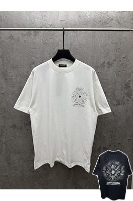 クロムハーツブランドコピー アメリカンスタイル 3Dダイレクトインジェクションベルベットカップル半袖Tシャツ