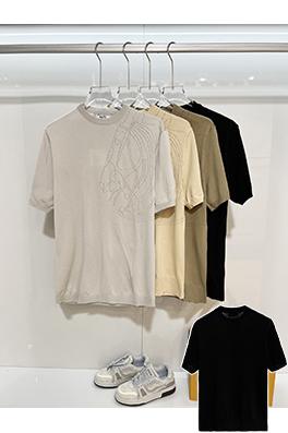 エルメスブランドスーパーコピー カラーブロックカラーの半袖ニットセーター