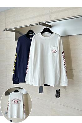 クロムハーツ サンスクリット文字のロゴ入りクロスプリント長袖シャツ