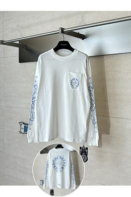 クロムハーツブランドコピー 新モデルサンスクリット文字のロゴ入りクロスプリント長袖シャツ