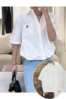 フェンディ ドローストリング付き半袖シャツ