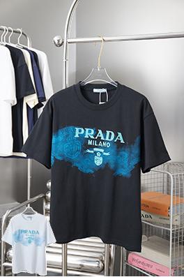 プラダスーパーコピー PRADA 刺繍ロゴ入り半袖Tシャツ