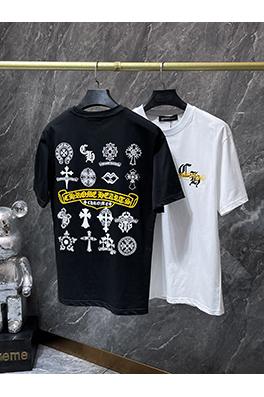 クロムハーツブランドコピー サンスクリット語の印章ローラー彫刻フィルム半袖Tシャツ